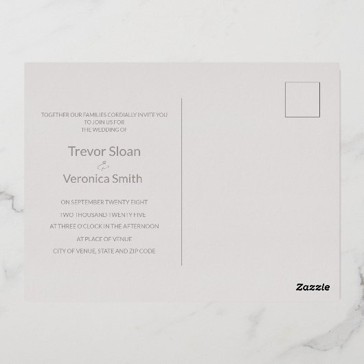 Swan Wedding Folie Invitation Briefkaart (Achterkant)
