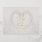 Swan Wedding Folie Invitation Briefkaart (Voorkant)
