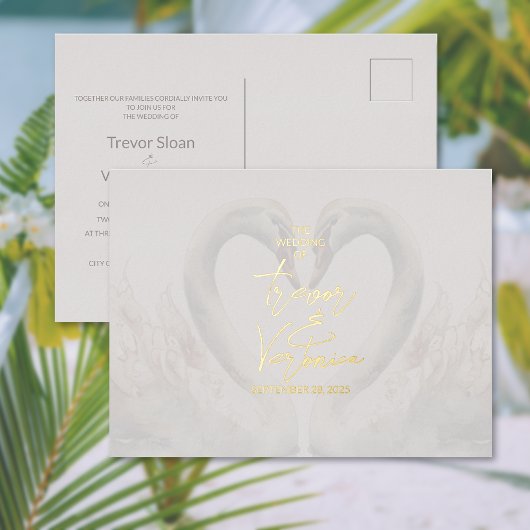Swan Wedding Folie Invitation Briefkaart