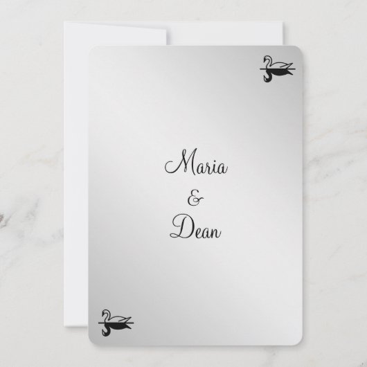 Swan Wedding Invitation 5"x 7" Kaart (Achterkant)