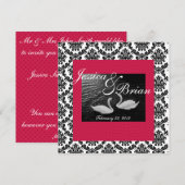 Swan Wedding of Verloving Invitting Damask Re Kaart (Voorkant / Achterkant)