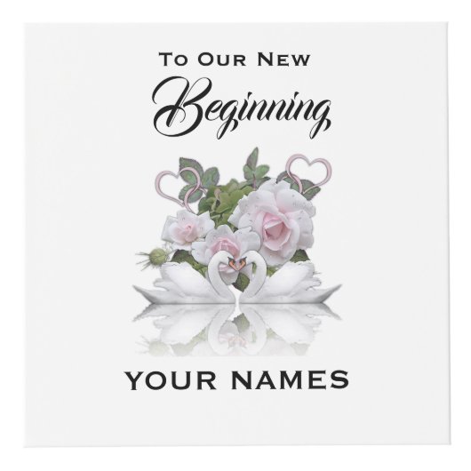 Swan Wedding Photo Cube Kubus (Voorkant)