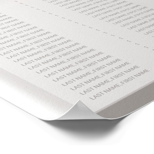 Swan Wedding Zitting Chart Poster (Hoek)