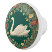 Swan William Morris stijl Links tegenover Blauwgro Keramische Knop (Rechts)