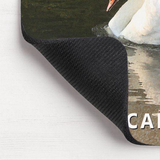 Swan with Reflection on Water Mouse Pad Muismat (Hoek)