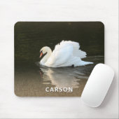 Swan with Reflection on Water Mouse Pad Muismat (Met muis)