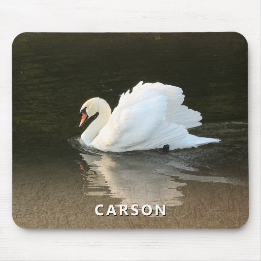 Swan with Reflection on Water Mouse Pad Muismat (Voorkant)