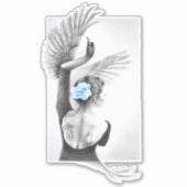 Swan Woman danser Elegant Ballet Surreal art Sticker (Voorkant)