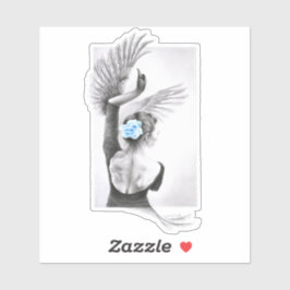 Swan Woman danser Elegant Ballet Surreal art Sticker