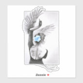 Swan Woman danser Elegant Ballet Surreal art Sticker (Vel)
