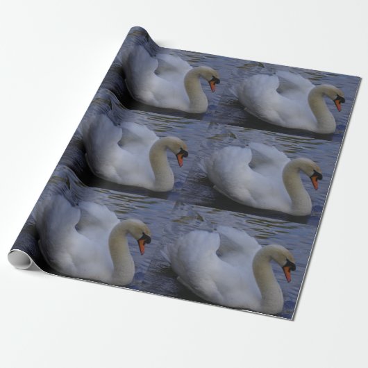Swan Wrapping Paper Cadeaupapier (Uitgerold)