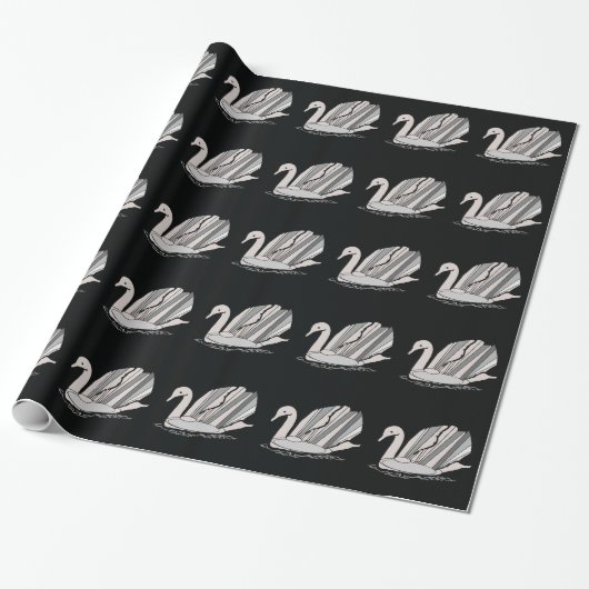 Swan Wrapping Paper Cadeaupapier (Uitgerold)
