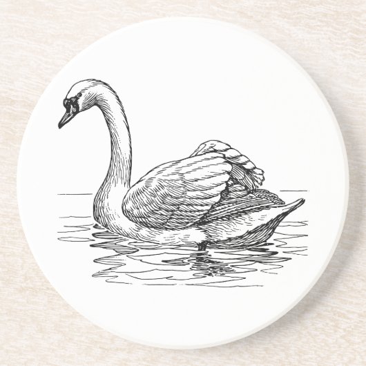 Swan Zandsteen Onderzetter (Voorkant)