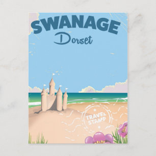 Swanage Dorset vintage reisposter aan zee Briefkaart