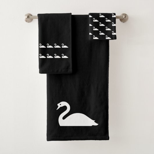 Swane Bad Zwart-wit handdoekset Handdoek (Insitu)