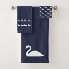 Swane badOcean blauw & witte handdoekenset Bad Handdoek