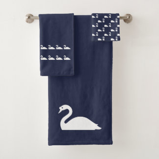 Swane badOcean blauw & witte handdoekenset Bad Handdoek
