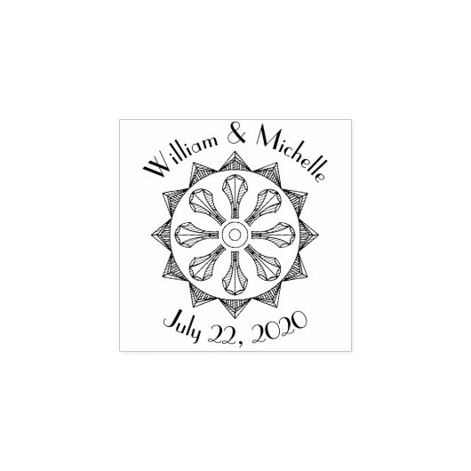 Swanky Art Deco Houten Aankondigingsstempel Rubberstempel (Afrduk)