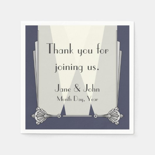 Swanky Art Deco in blauw servet (Voorkant)