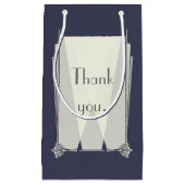 Swanky Art Deco in Blauwe Gift Bag Klein Cadeauzakje (Voorkant)