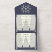 Swanky Art Deco in Blue All In One Uitnodiging (Binnen)