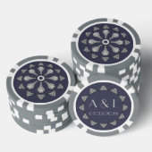 Swanky Art Deco in Blue Poker Chips (Opstapeling)