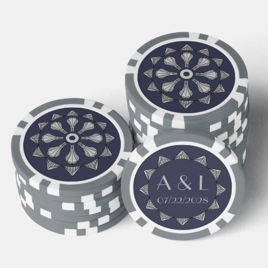 Swanky Art Deco in Blue Poker Chips (Opstapeling)