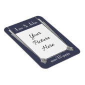 Swanky Art Deco in Blue Save-the-Date Magnet Magneet (Rechterzijde)