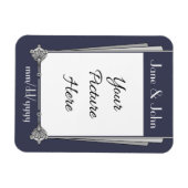 Swanky Art Deco in Blue Save-the-Date Magnet Magneet (Horizontaal)