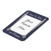 Swanky Art Deco in Blue Save-the-Date Magnet Magneet (Linkerzijde)