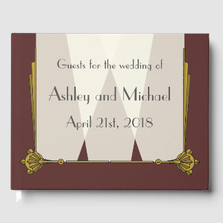 Swanky Art Deco in Red Guest Book Gastenboek