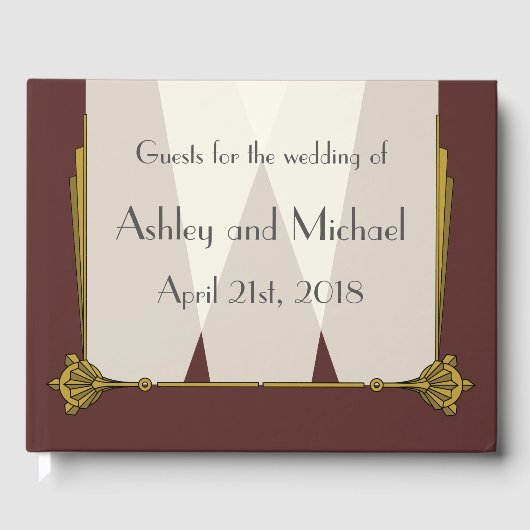 Swanky Art Deco in Red Guest Book Gastenboek (Voorkant)