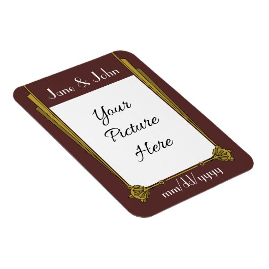 Swanky Art Deco in Red Save-the-Date Magnet Magneet (Rechterzijde)