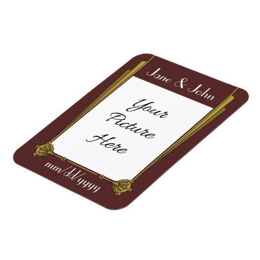 Swanky Art Deco in Red Save-the-Date Magnet Magneet (Linkerzijde)