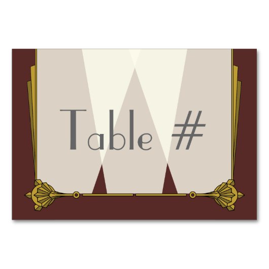 Swanky Art Deco in Red Table Kaart (Voorkant)