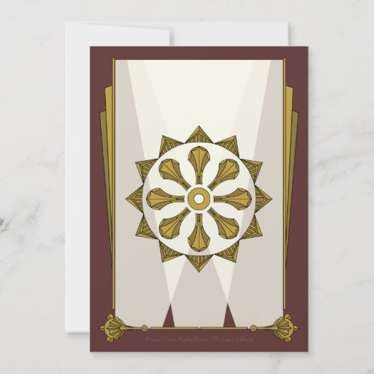 Swanky Art Deco in Red Wedding Invitation Kaart (Achterkant)