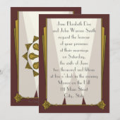 Swanky Art Deco in Red Wedding Invitation Kaart (Voorkant / Achterkant)