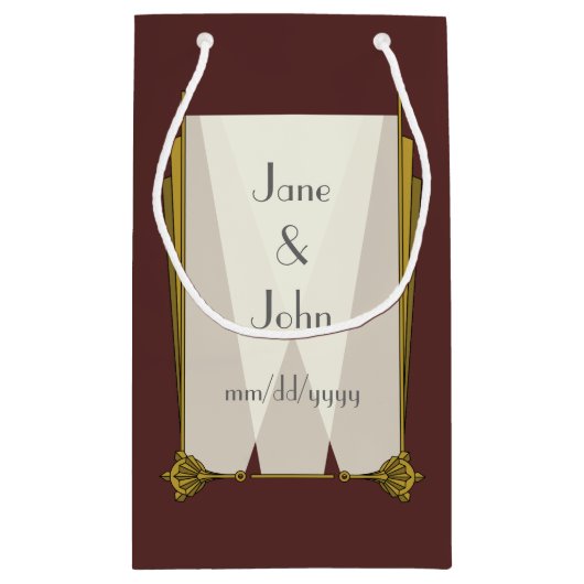 Swanky Art Deco in rode geschenkzak Klein Cadeauzakje (Achterkant)