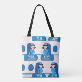 Swanky Blue Sixties Stewardess Tote Bag (Achterkant)