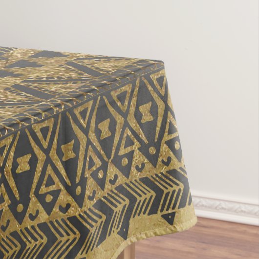 Swanky Faux Gold en Black Hand Drawn Aztec Tafelkleed (Voorbeeld)