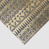 Swanky Faux Gold en Black Hand Drawn Aztec Tissuepapier (Detail)