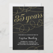 Swanky Faux Gold Foil 35th Birthday Party Kaart (Voorkant)
