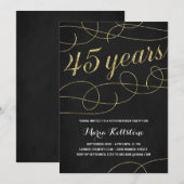Swanky Faux Gold Foil 45e verjaardagsfeestje Kaart (Voorkant / Achterkant)