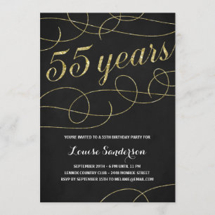Swanky Faux Gold Foil 55e verjaardagsfeestje Kaart