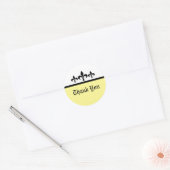Swanky Fleur De Lis Dank je Stickers, Geel Ronde Sticker (Envelop)