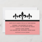 Swanky Fleur De Lis Invite, Roze Kaart (Achterkant)