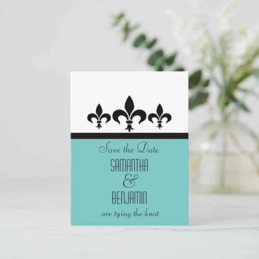 Swanky Fleur De Lis sparen het Briefkaart van de D (Staand voorkant)