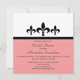 Swanky Fleur De Lis Vrijgezellenfeest Invite, Roze Kaart