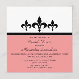 Swanky Fleur De Lis Vrijgezellenfeest Invite, Roze Kaart