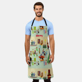 Swanky Holiday Party Retro Kunst Leuke Illustratie Schort (Gedragen)